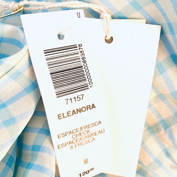 ARITZIA Off-the-shoulder Blouse in lightweight Japanese crepe, blue/white - Picture 8 of 8